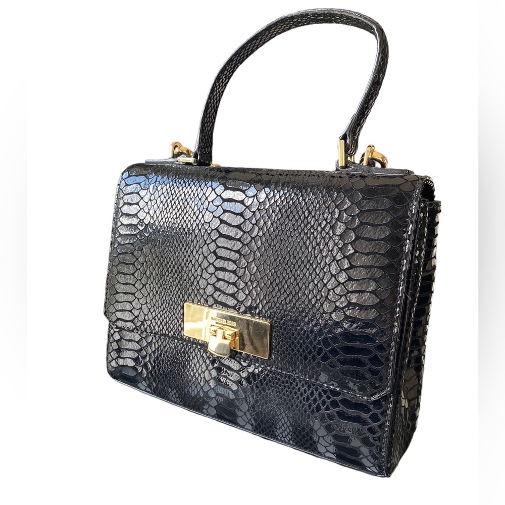 MICHAEL Kors Crocodile Embossed Leather Satchel with Crossbody Strap